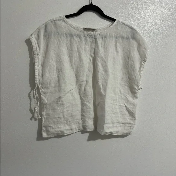 Everlane women’s the drawstring tunic 100% linen top white size small breathable - Picture 5 of 7